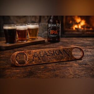 Alaskan Brewing Co Collectible Copper Tone Bottle Opener Bar Tool Juneau Alaska